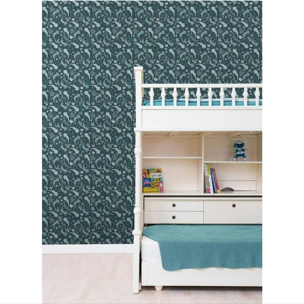 RoomMates Axolotl Blue Underwater Garden Peel And Stick Wallpaper